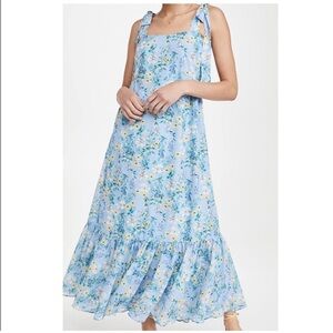 Yumi Kim Blue Floral Maternity Friendly Maxi Dress Size M